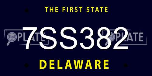 7SS382 Delaware License Plate