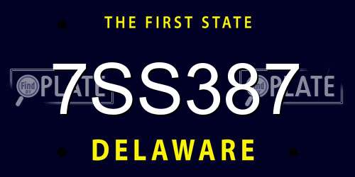 7SS387 Delaware License Plate