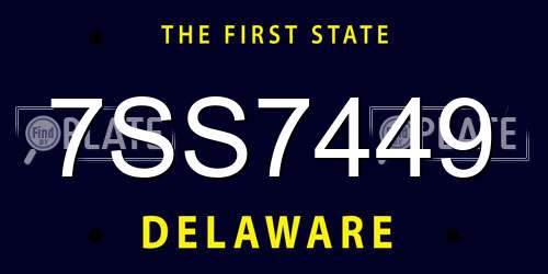 7SS7449 Delaware License Plate