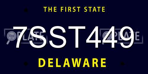 7SST449 Delaware License Plate