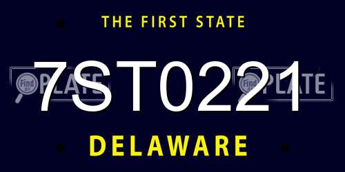 7ST0221 Delaware License Plate