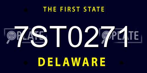 7ST0271 Delaware License Plate
