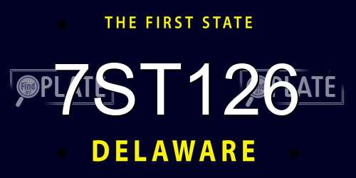 7ST126 Delaware License Plate