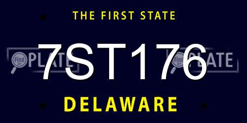 7ST176 Delaware License Plate