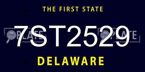 7ST2529 Delaware License Plate