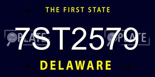 7ST2579 Delaware License Plate