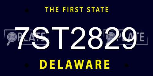 7ST2829 Delaware License Plate