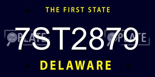 7ST2879 Delaware License Plate