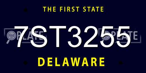 7ST3255 Delaware License Plate