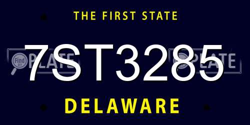 7ST3285 Delaware License Plate