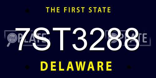 7ST3288 Delaware License Plate