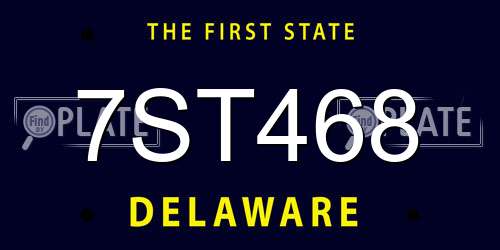 7ST468 Delaware License Plate
