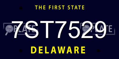 7ST7529 Delaware License Plate
