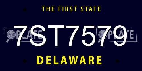7ST7579 Delaware License Plate