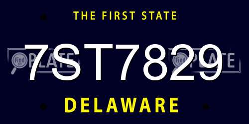 7ST7829 Delaware License Plate