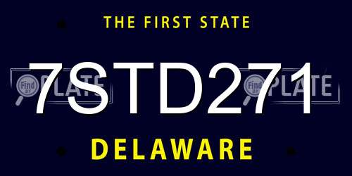 7STD271 Delaware License Plate