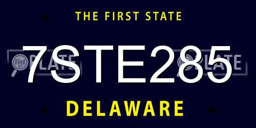 7STE285 Delaware License Plate
