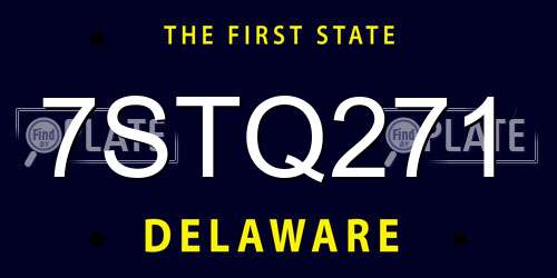 7STQ271 Delaware License Plate