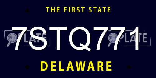 7STQ771 Delaware License Plate