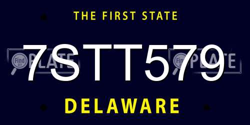 7STT579 Delaware License Plate