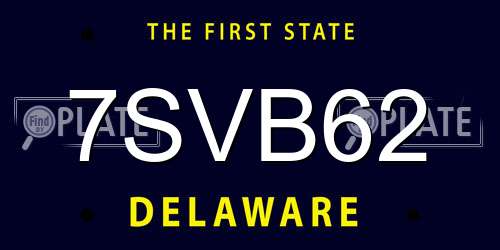 7SVB62 Delaware License Plate