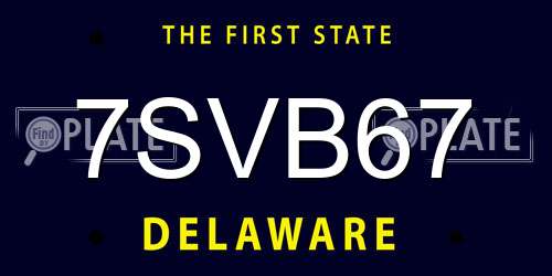 7SVB67 Delaware License Plate