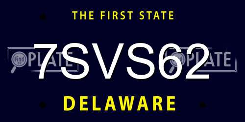 7SVS62 Delaware License Plate