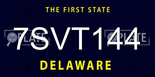 7SVT144 Delaware License Plate