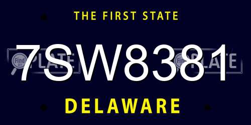7SW8381 Delaware License Plate