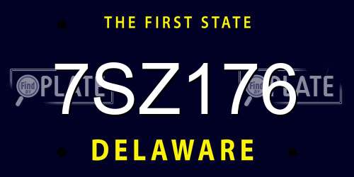 7SZ176 Delaware License Plate