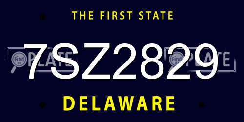 7SZ2829 Delaware License Plate