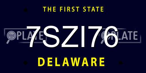 7SZI76 Delaware License Plate