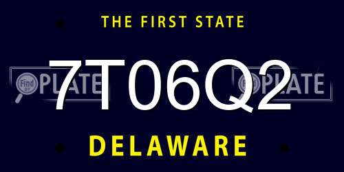 7T06Q2 Delaware License Plate