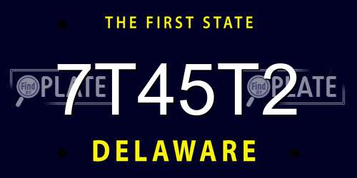 7T45T2 Delaware License Plate