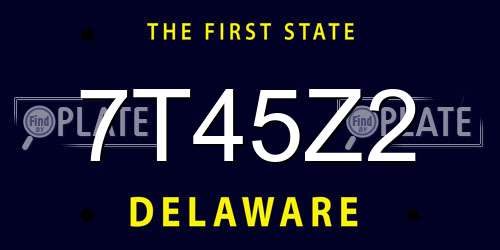 7T45Z2 Delaware License Plate