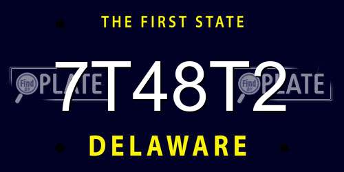 7T48T2 Delaware License Plate