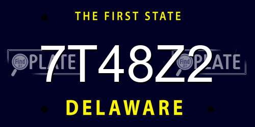 7T48Z2 Delaware License Plate