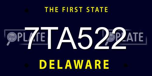 7TA522 Delaware License Plate