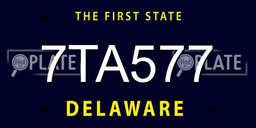 7TA577 Delaware License Plate