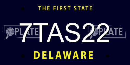 7TAS22 Delaware License Plate