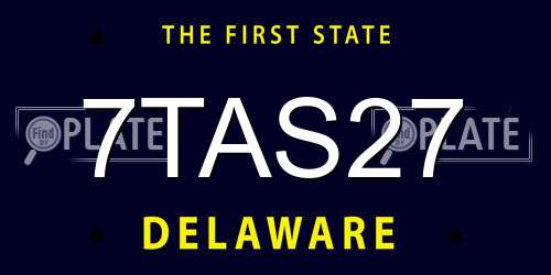 7TAS27 Delaware License Plate