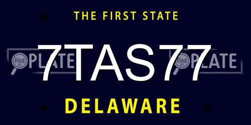 7TAS77 Delaware License Plate