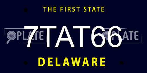 7TAT66 Delaware License Plate