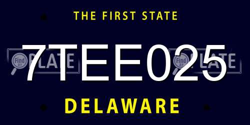 7TEE025 Delaware License Plate