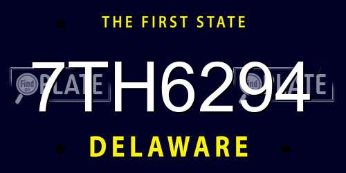 7TH6294 Delaware License Plate