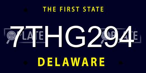 7THG294 Delaware License Plate