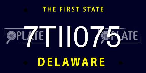 7TII075 Delaware License Plate