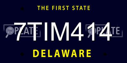 7TIM414 Delaware License Plate