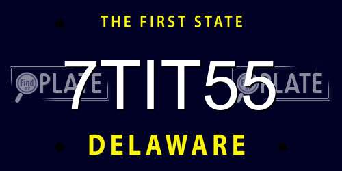 7TIT55 Delaware License Plate