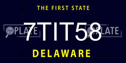 7TIT58 Delaware License Plate